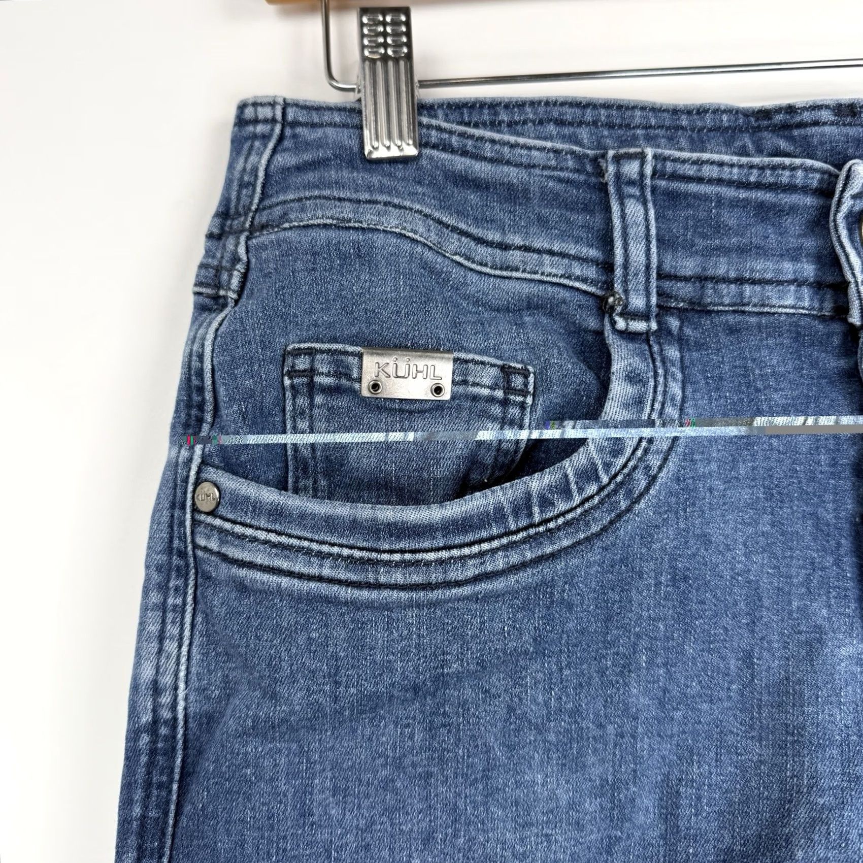 Denime Kuhl Klassic Jeans Mens 30x30 Blue Denim Stretch Hiking Casual Regular Straight 5-Pocket Zipper Fly Mid Rise Jeans Size US 30 / EU 46 - 3 Thumbnail