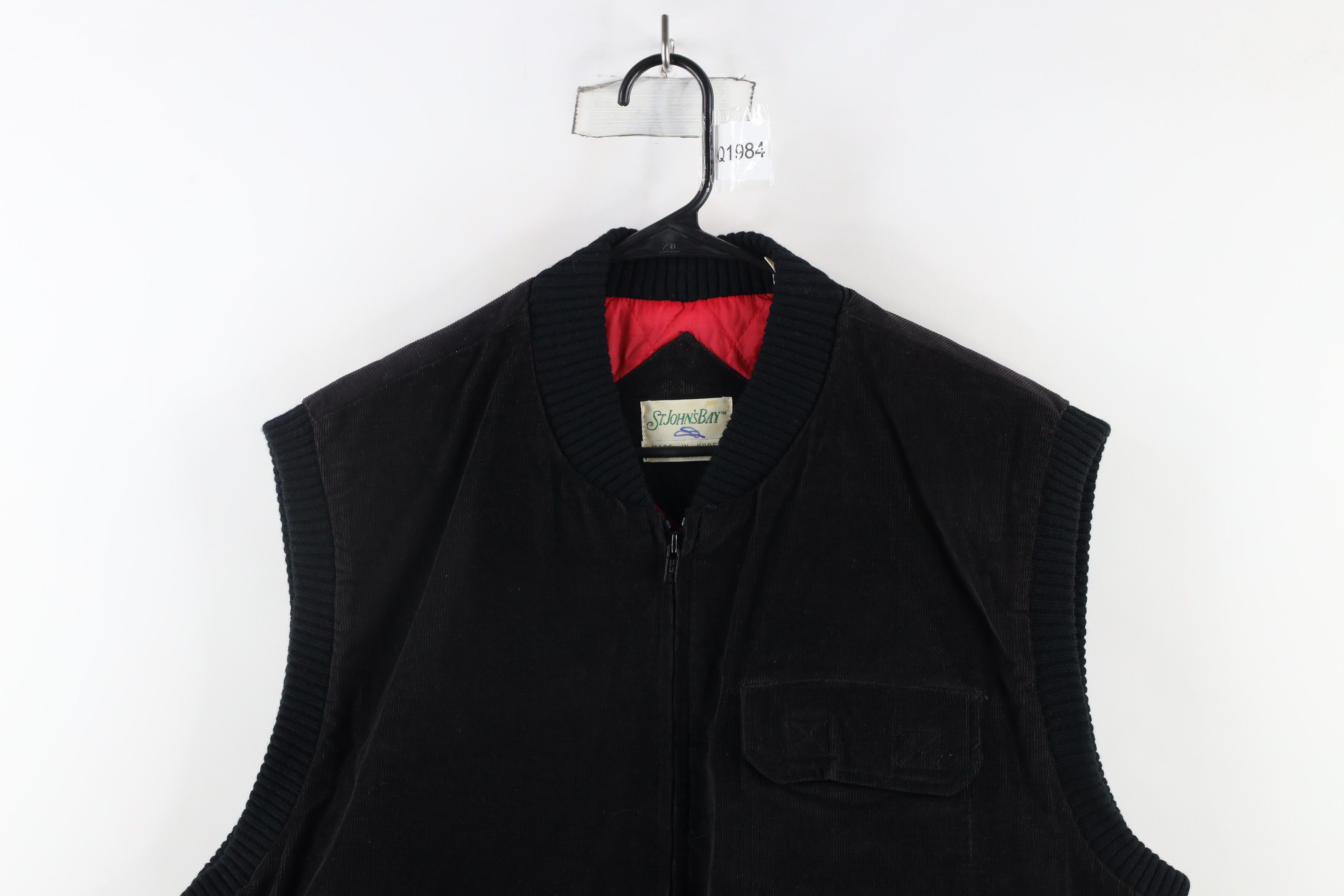 Vintage Vintage 70s Streetwear Corduroy Puffer Vest Jacket Black Size US XL / EU 56 / 4 - 2 Thumbnail
