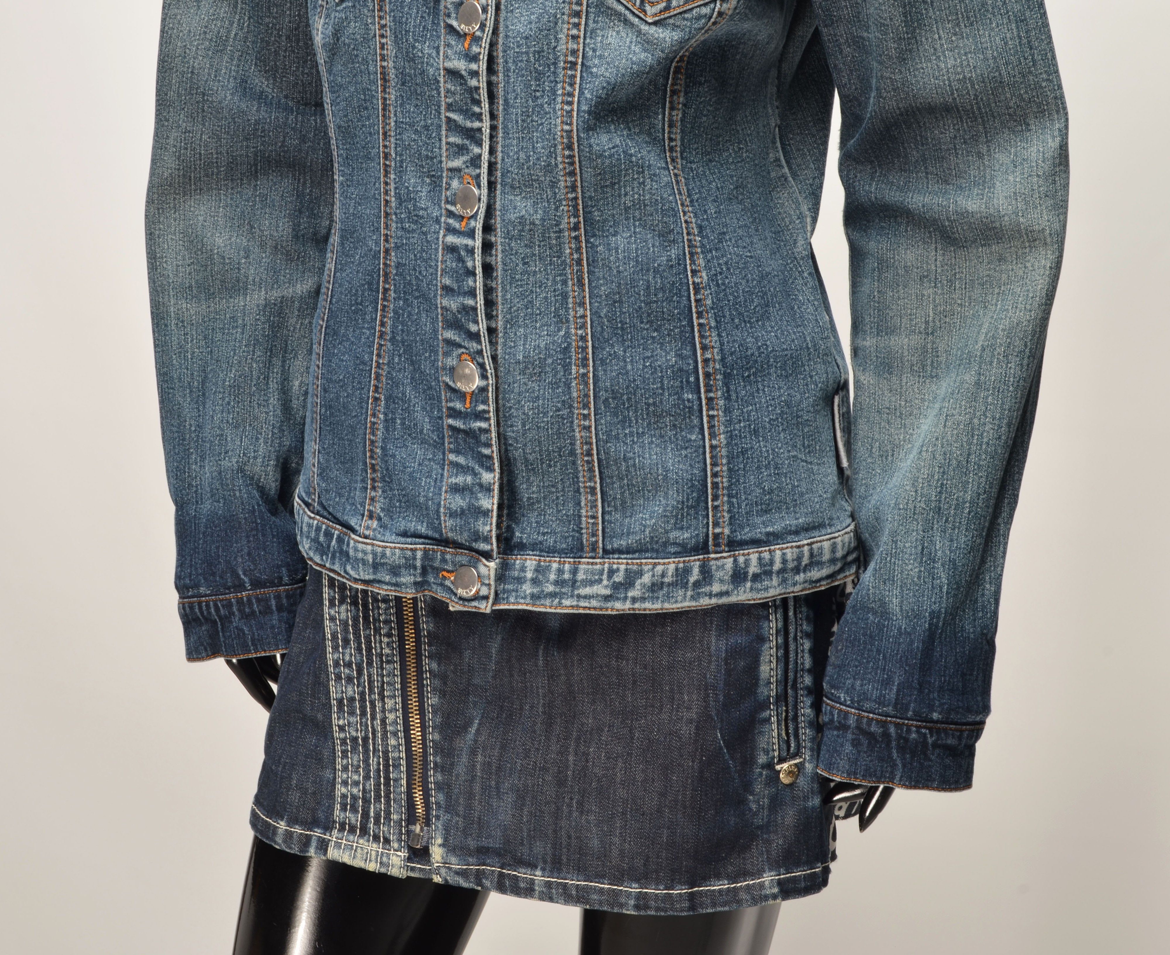 Miss Sixty Vintage Miss Sixty Y2K Faded Denim Trucker Jacket Size L / US 10 / IT 46 - 5 Thumbnail