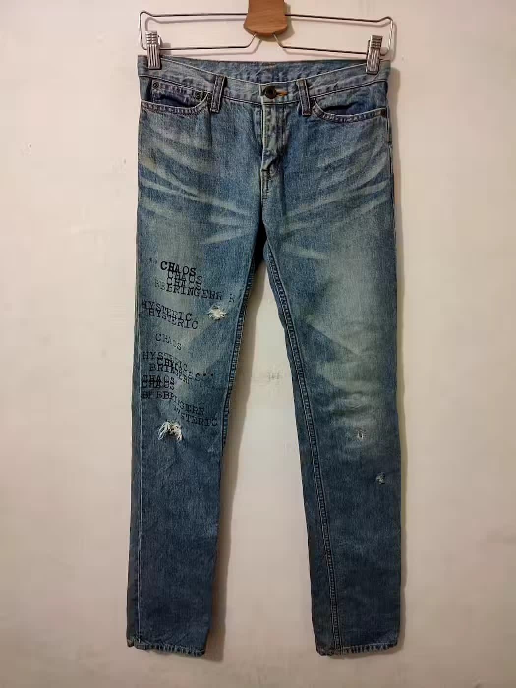image of Hysteric Glamour Chaos Bringer Low Rise Denim in Blue Jean, Women's (Size 28)