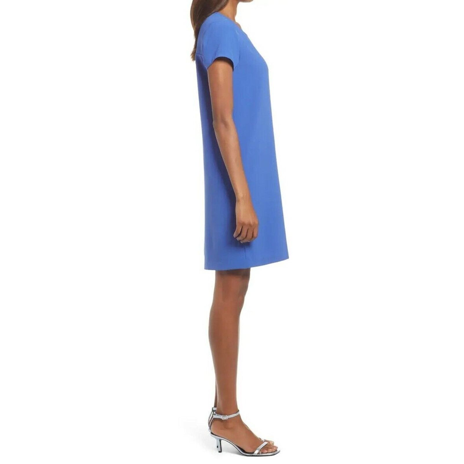 The Unbranded Brand Chelsea28 Women Blue Crepe A-line Shift Mini Dress Size S Size S / US 4 / IT 40 - 3 Thumbnail