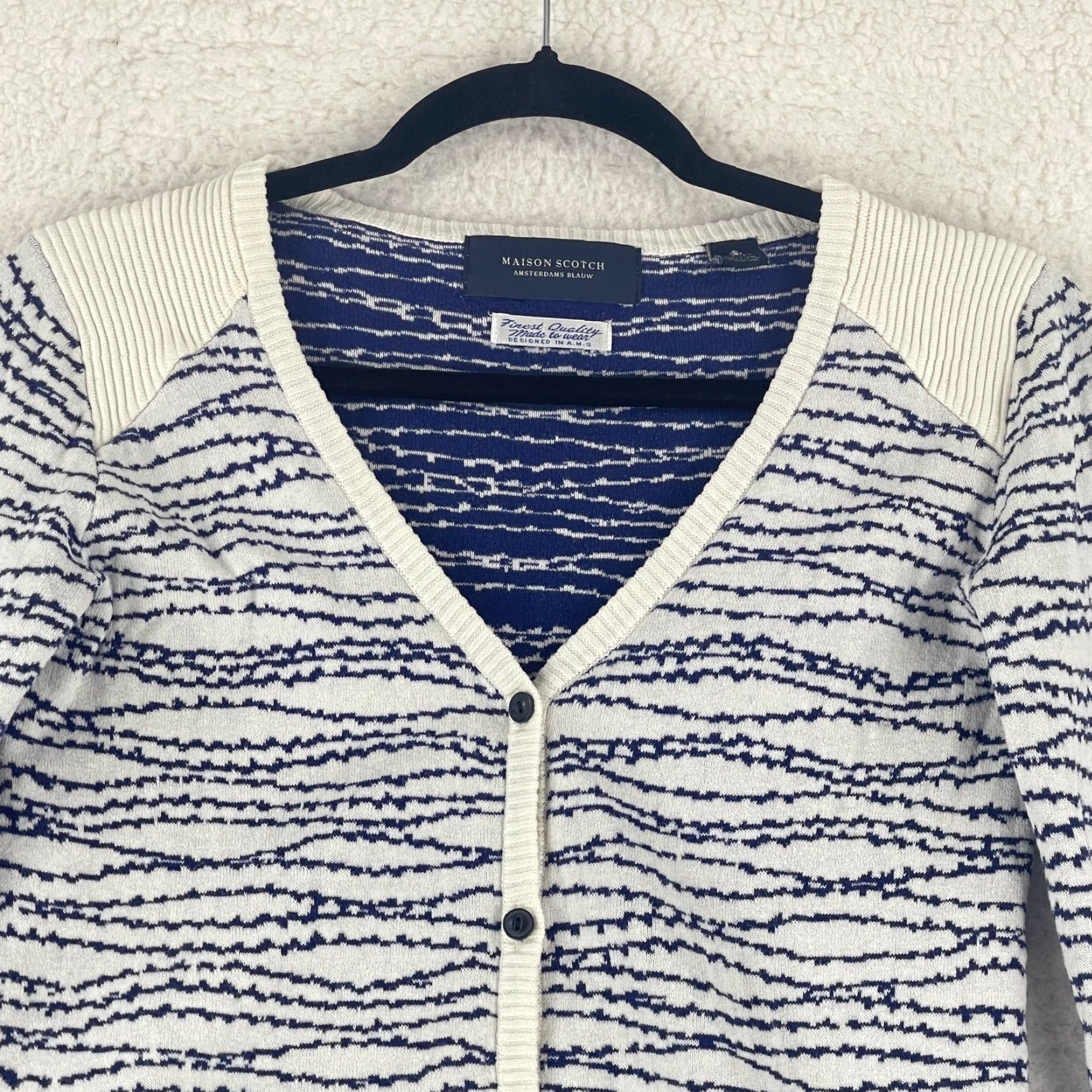Maison Scotch Maison Scotch Cardigan Sweater Womens Petite Size PP White Knit Long Sleeve Casual Size XXS / US 00 / IT 34 - 3 Thumbnail