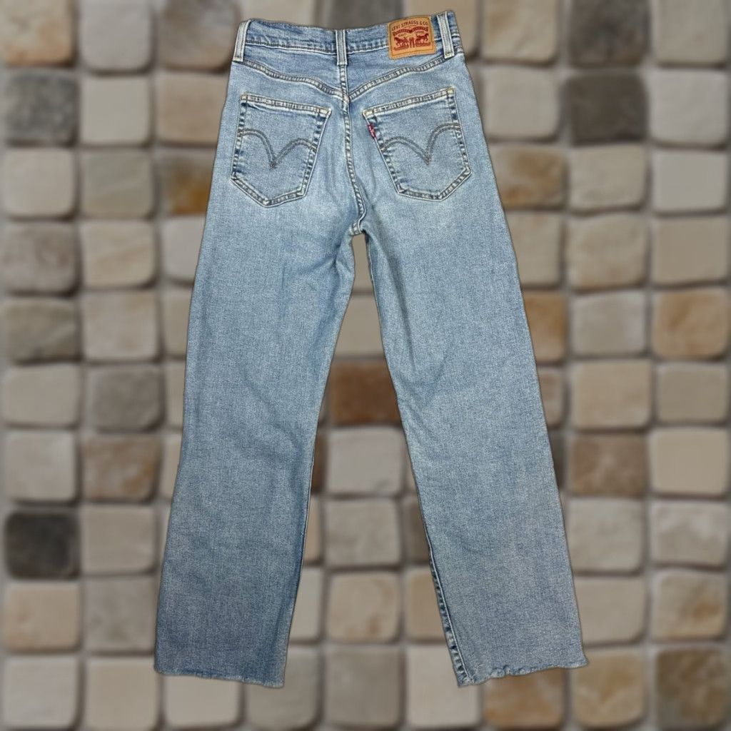 Levi's Levi's Ribcage Jeans Womens Straight High Rise 27 Blue Cotton Denim 5-Pocket Regular Button Closure Vintage No Size 27" / US 4 / IT 40 - 1 Thumbnail