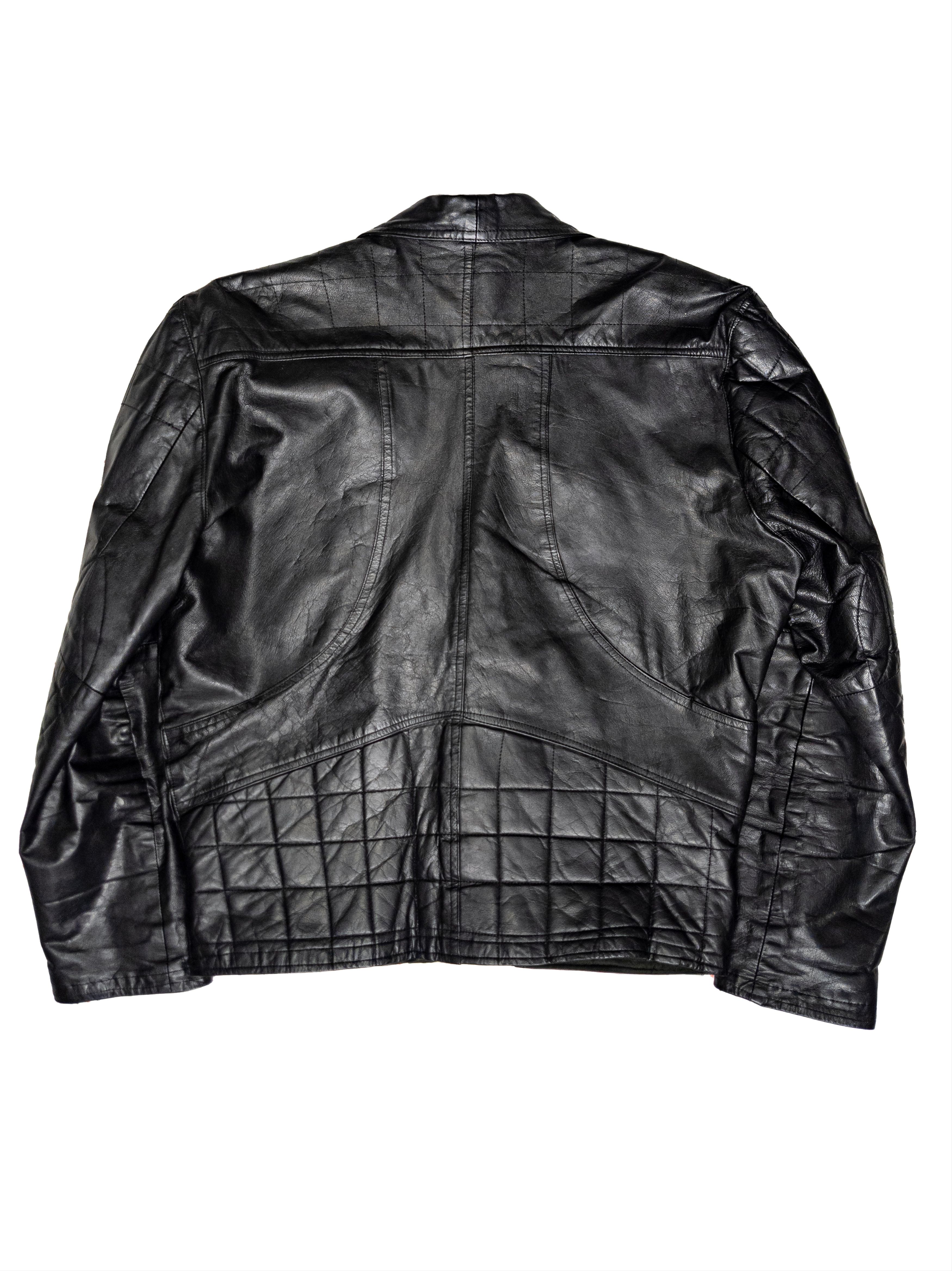 Vintage Vintage 80s Diamond Black Leather Motorcycle Biker Jacket Size US M / EU 48-50 / 2 - 5 Thumbnail