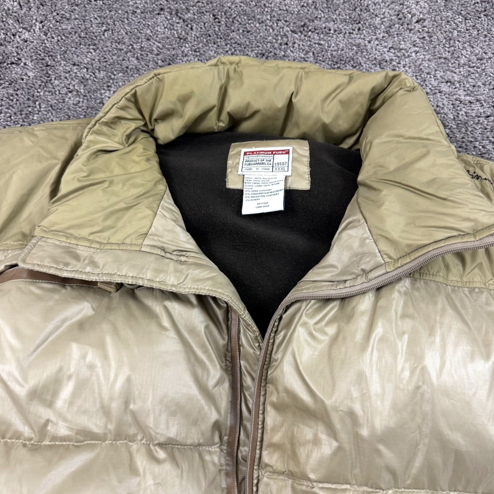 Fubu VINTAGE FUBU Jacket Mens 3XL Down Puffer Full Zip Hooded Gold Size US XXL / EU 58 / 5 - 6 Thumbnail