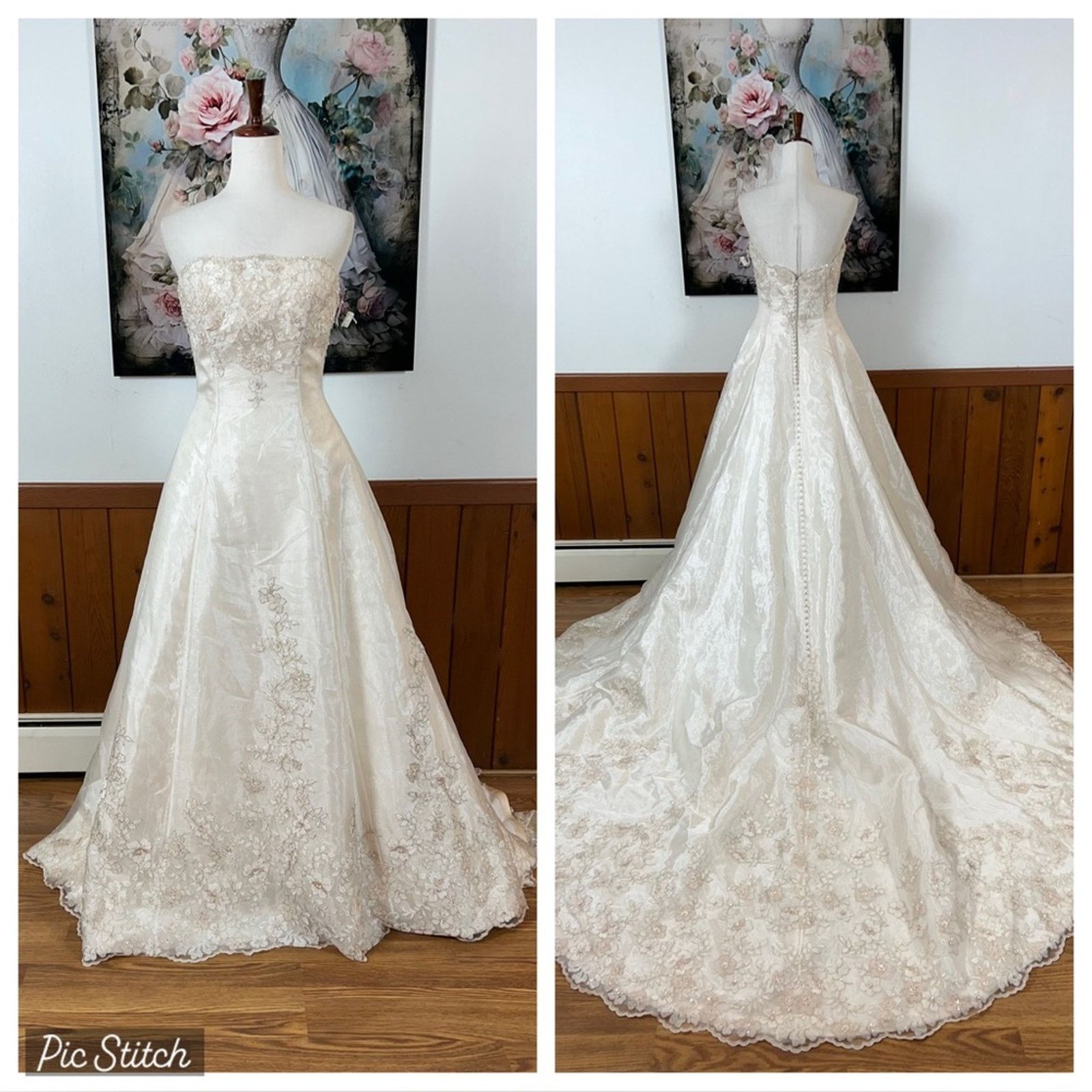 Other Elegant New Anjolique Embroidered Organza Wedding Gown! Size M / US 6-8 / IT 42-44 - 1 Thumbnail