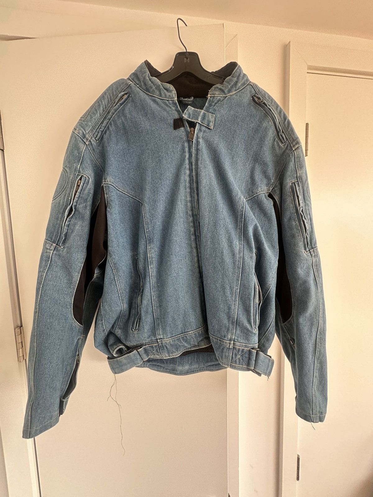 Image of Vintage Denim Biker Jacket in Blue, Men's (Size XL)