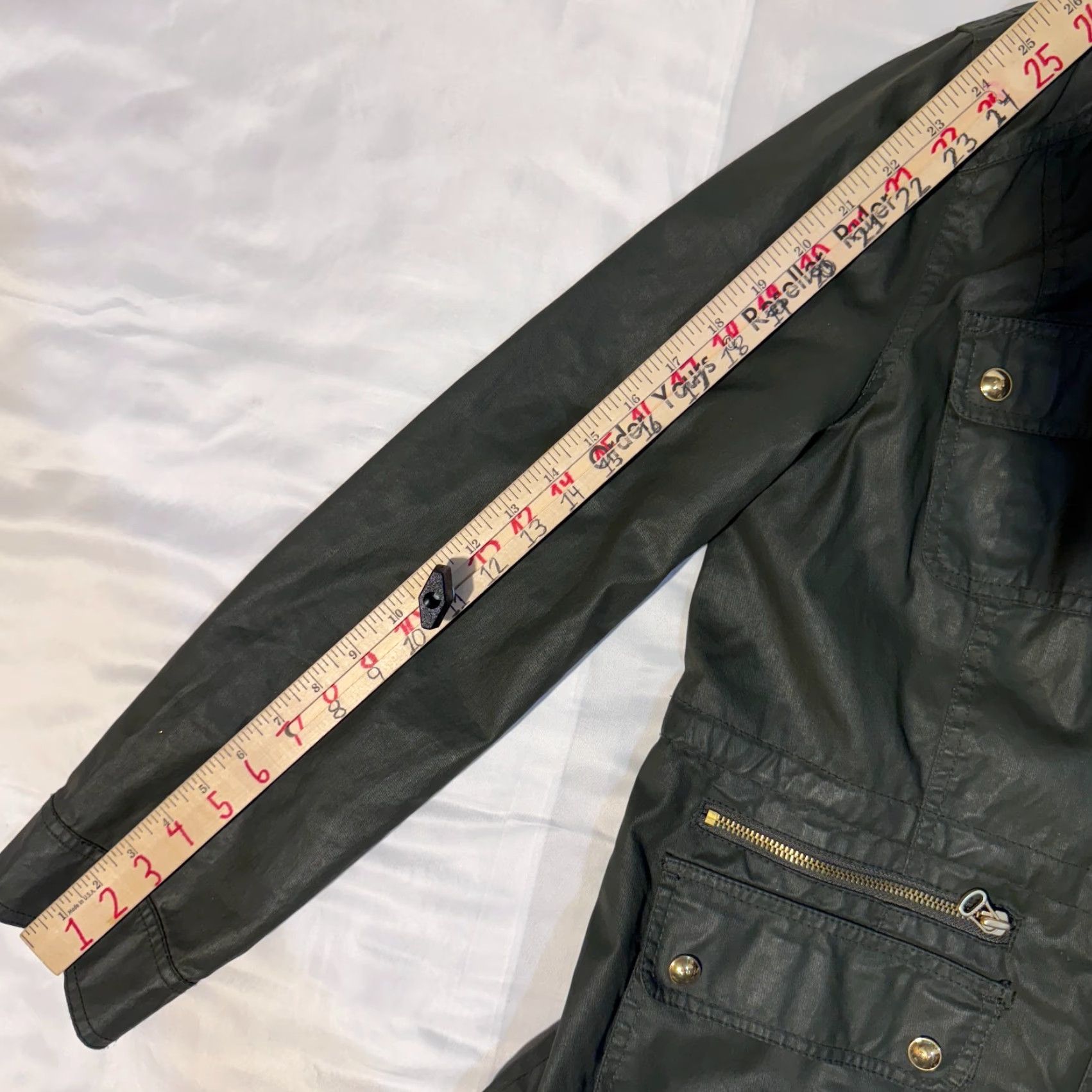 Tommy Hilfiger Tommy Hilfiger Lightweight Olive Green Waxed Utility Military Moto Jacket XL Women's Regular Size Size XL / US 12-14 / IT 48-50 - 7 Thumbnail