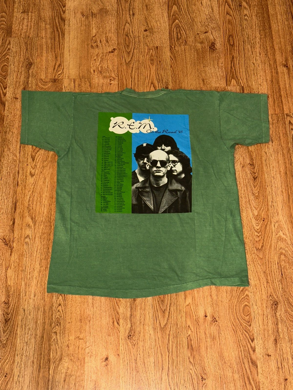 Fruit Of The Loom Vtg REM 1995 Radio Tour Shirt Size LARGE New Wave Rock Size US XL / EU 56 / 4 - 1 Thumbnail