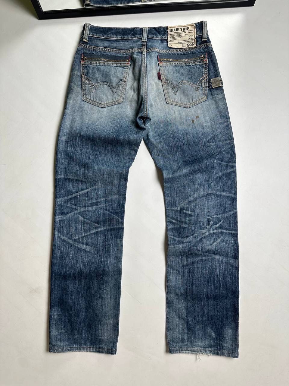 If Six Was Nine 2000s Edwin Blue Trip Japan Washed Faded Jeans🔥 Size US 31 - 1 Thumbnail