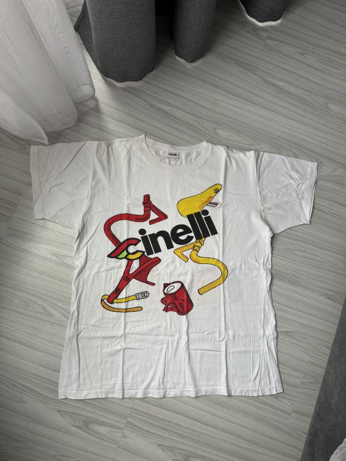 Vintage Vintage Cinelli Single Stitch Graphic Tee Logo Cycling Size US M / EU 48-50 / 2 - 1 Thumbnail
