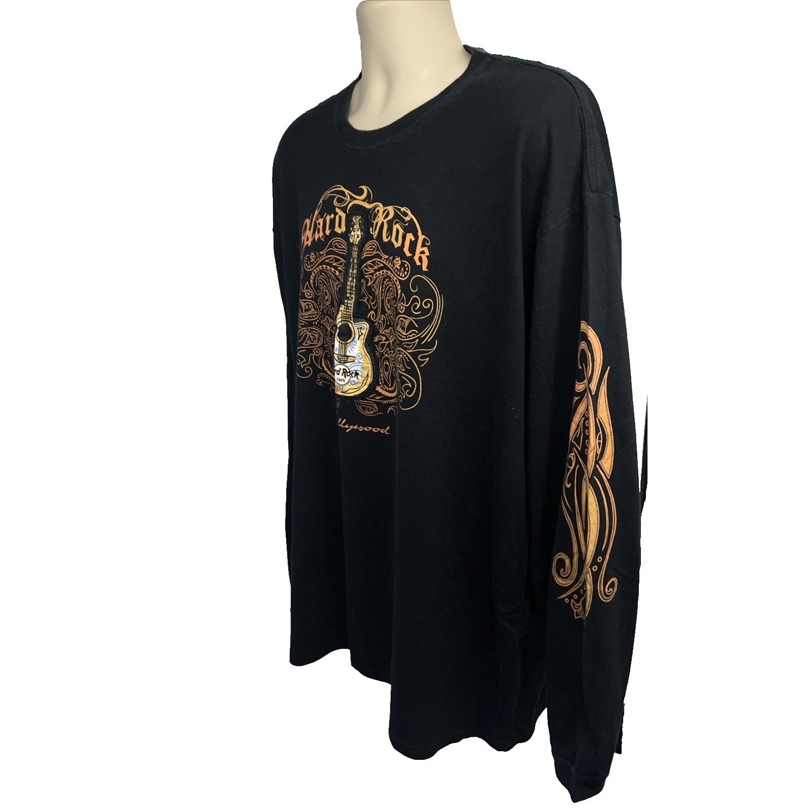 Hard Rock Cafe Hard Rock Cafe Hollywood Black Graphic Guitar T-Shirt 2XL Size US XXL / EU 58 / 5 - 3 Thumbnail