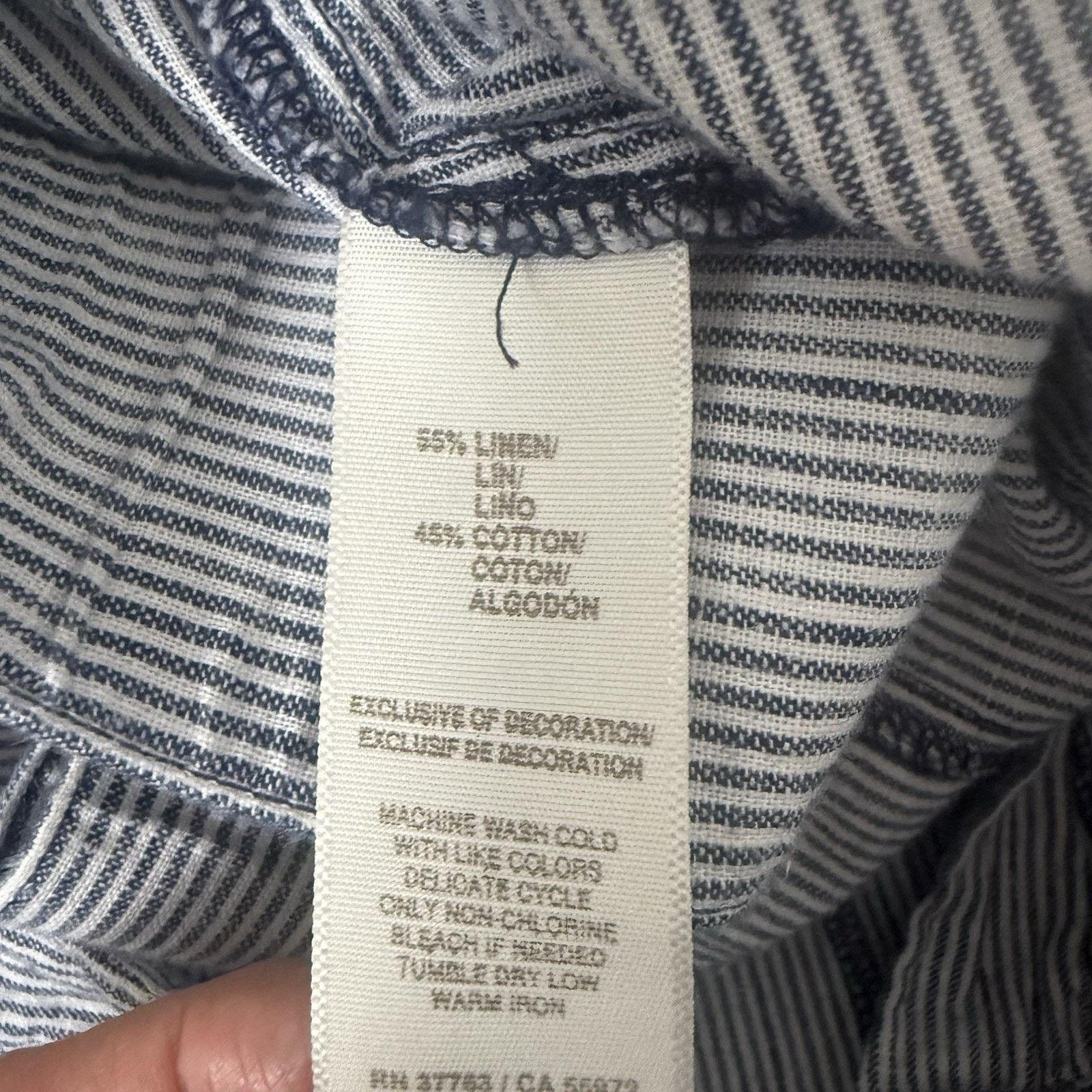 Other Rafaella Linen Pants Blue Striped Ruched Nautical Beach Size 36" / US 14 / IT 50 - 4 Thumbnail
