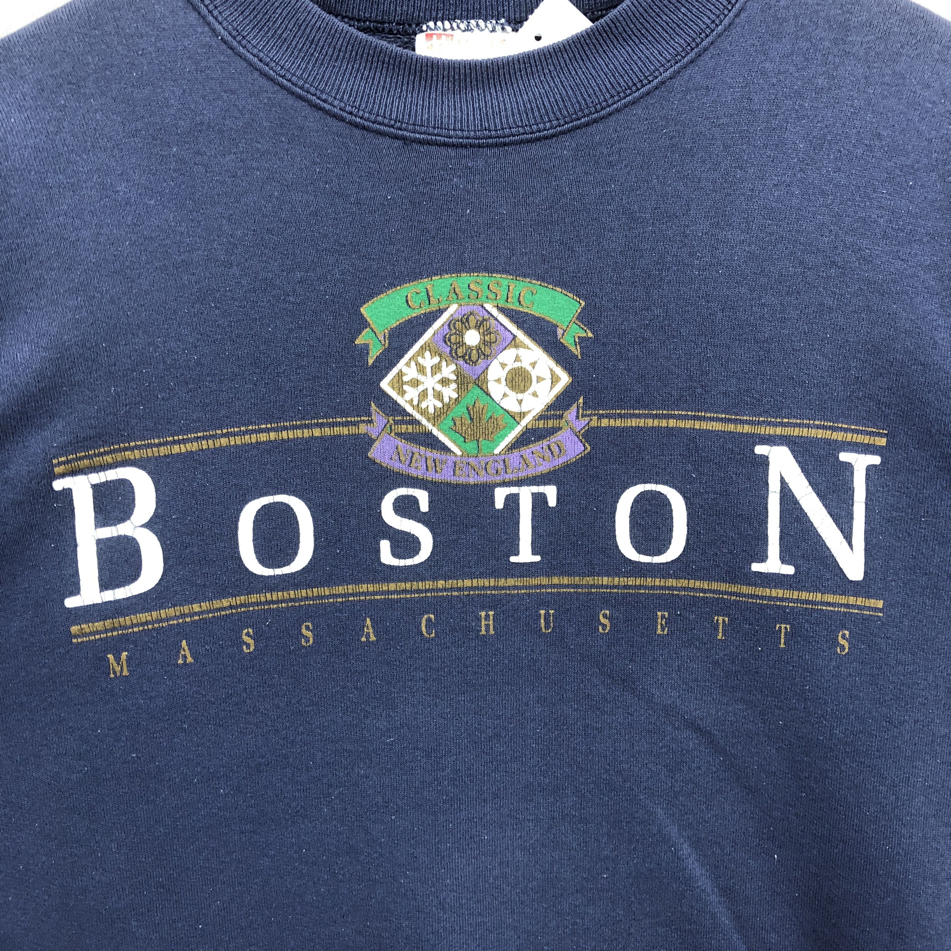 Vintage Vintage 90s Boston University Sweater Traveller Sweatshirt Size US L / EU 52-54 / 3 - 3 Thumbnail