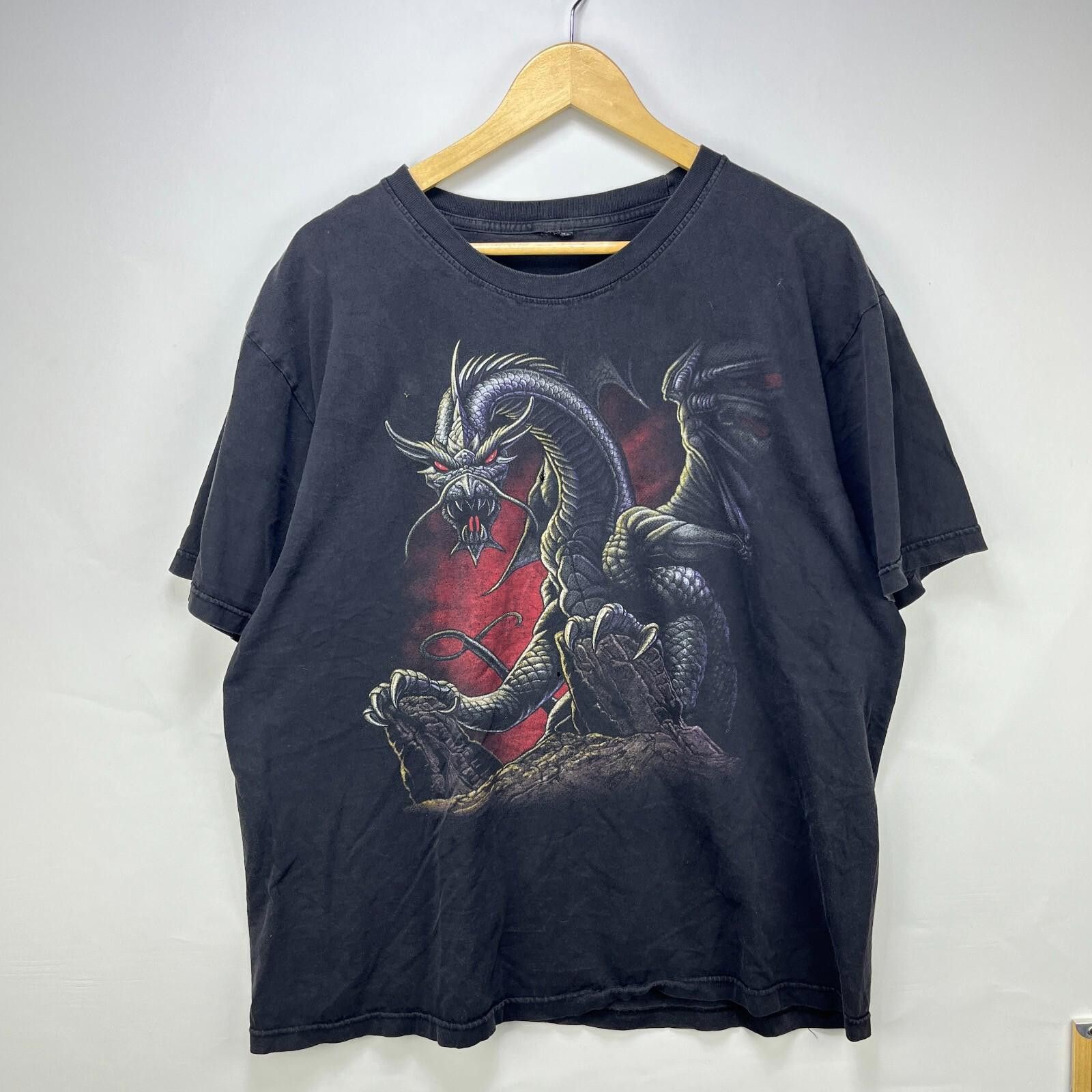 Vintage Vintage Y2K Dragon Sun Faded Art T-Shirt 2XL Size US XXL / EU 58 / 5 - 1 Thumbnail