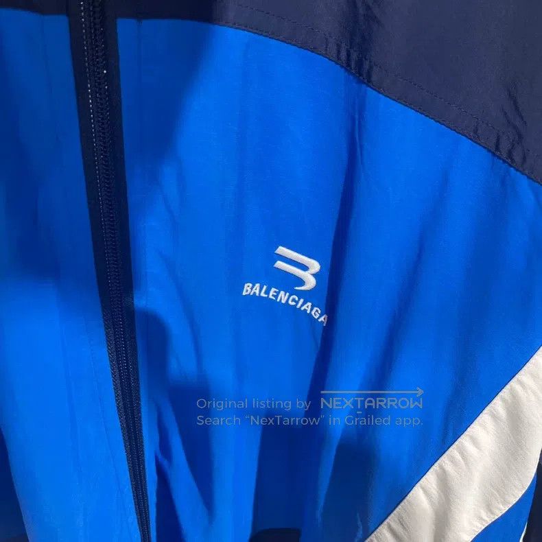 Balenciaga Balenciaga Embroidered Windbreaker Blue Jacket Zipper Spor Size US XS / EU 42 / 0 - 4 Thumbnail