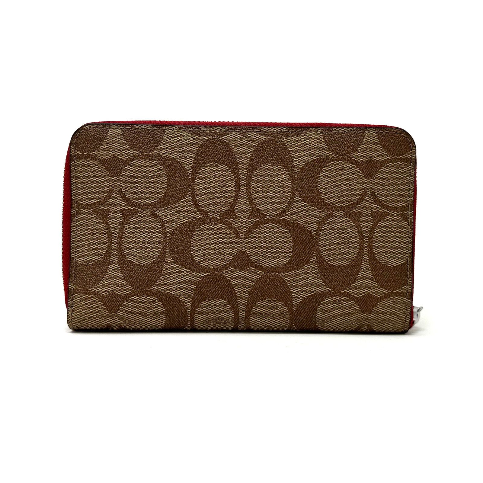 Coach Coach Medium Id Zip Wallet Signature Canvas Strawberry CH529 Size ONE SIZE - 3 Thumbnail