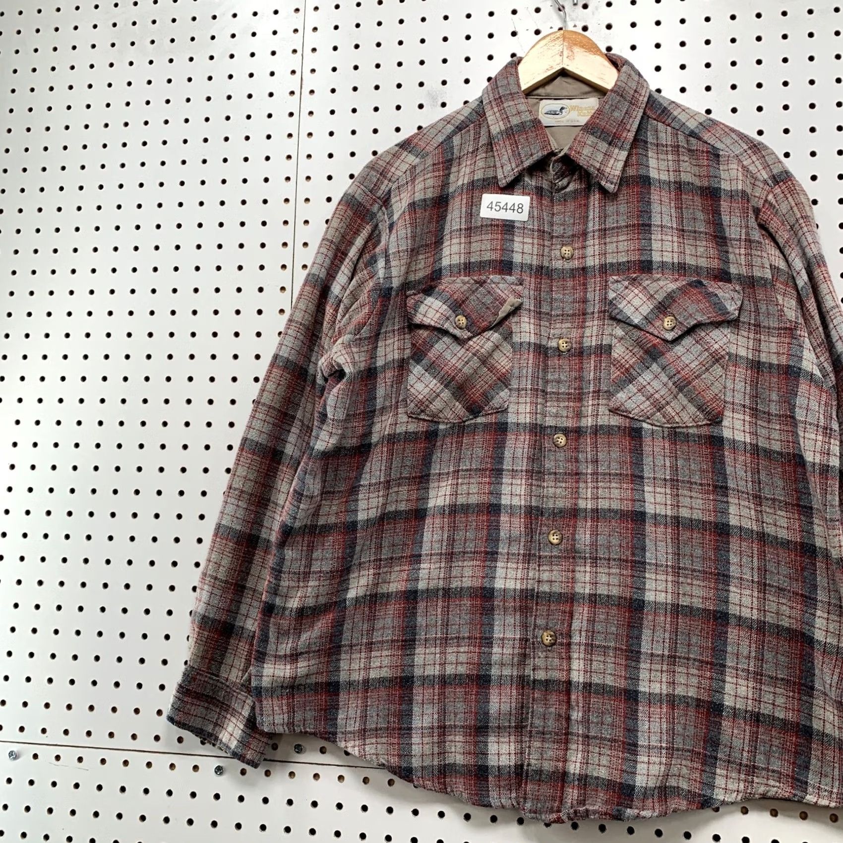 Vintage VINTAGE Winona Knits Shirt Mens Large Red Gray Plaid Button Flannel Outdoors USA Size US L / EU 52-54 / 3 - 3 Thumbnail