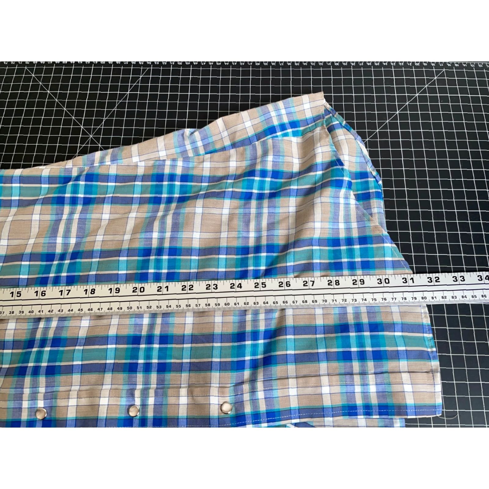 Vintage VINTAGE 80s Western Shirt Plaid Gray Blue Pearl Snap Lightweight Cotton Blend Cowboy Size US L / EU 52-54 / 3 - 6 Thumbnail