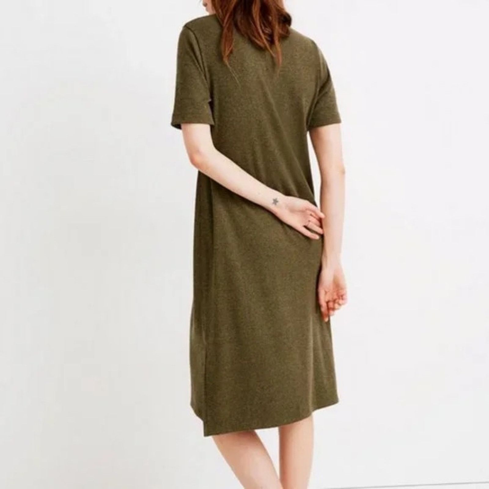 Madewell Madewell Ribbed Pocket Tee Midi Dress Women’s Small Kale Size S / US 4 / IT 40 - 3 Thumbnail