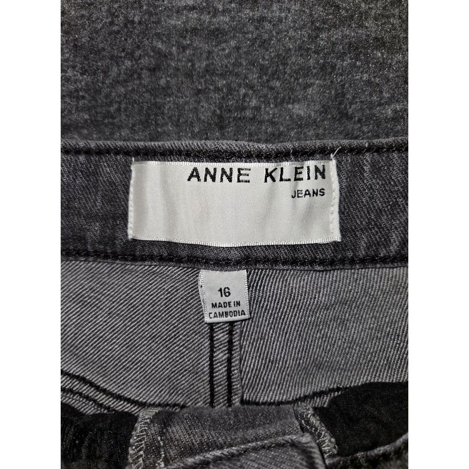 Anne Klein Anne Klein Jeans Women's 16 NWT High Rise Straight Denim 5-Pocket City Preppy Logo Black Size 38" / US 16 / IT 52 - 2 Thumbnail