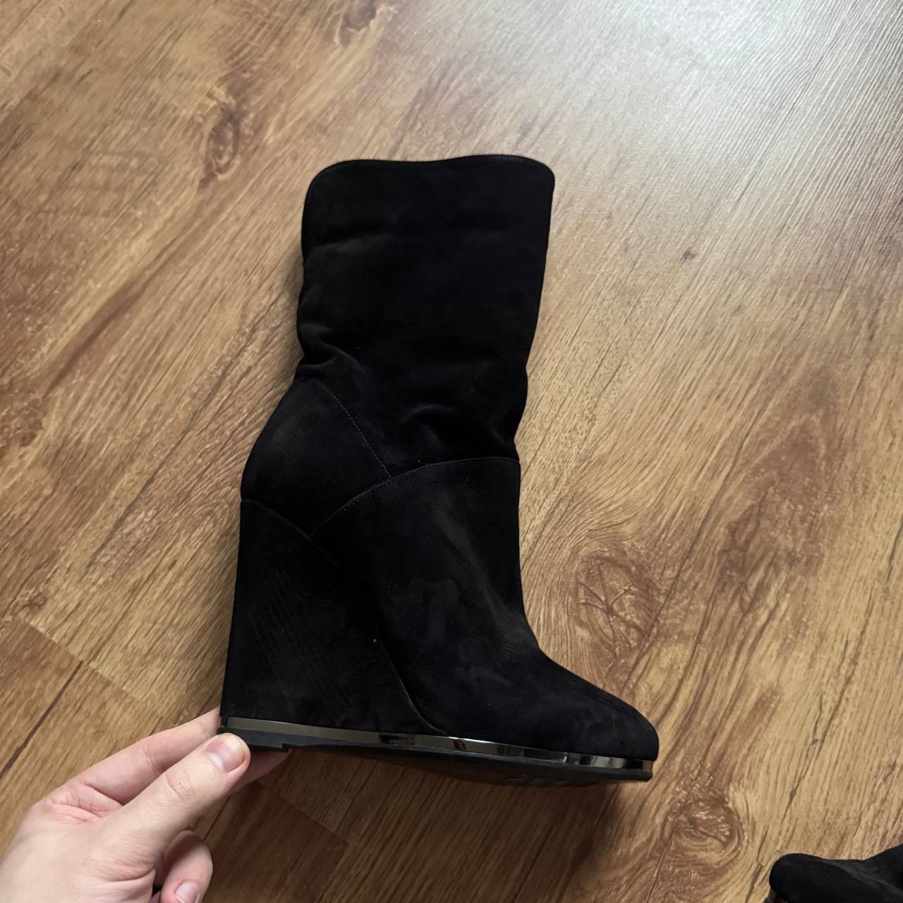 Le Silla Le Silla Wedge Suede Goth Alternative Glamour 105 mm Heels Size US 5.5 / IT 35.5 - 4 Thumbnail