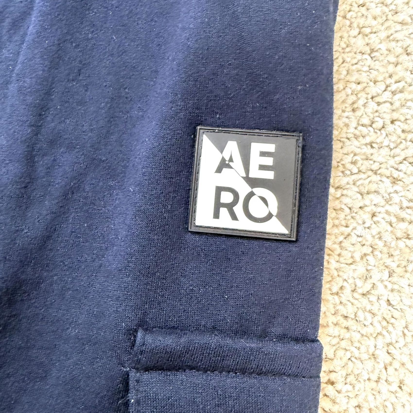 Aeropostale Aeropostale Sweat Pants Mens Large Blue Fleece Cargo Sleep Lounge Drawstring Size US 33 - 3 Thumbnail