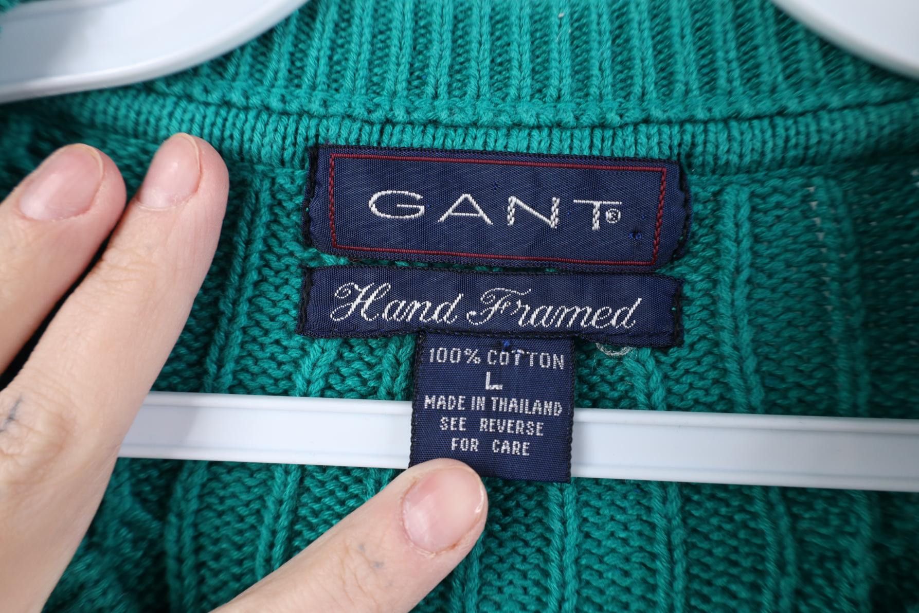 Vintage Vintage 90s Streetwear Chunky Cotton Knit Sweater Teal Size US L / EU 52-54 / 3 - 7 Thumbnail
