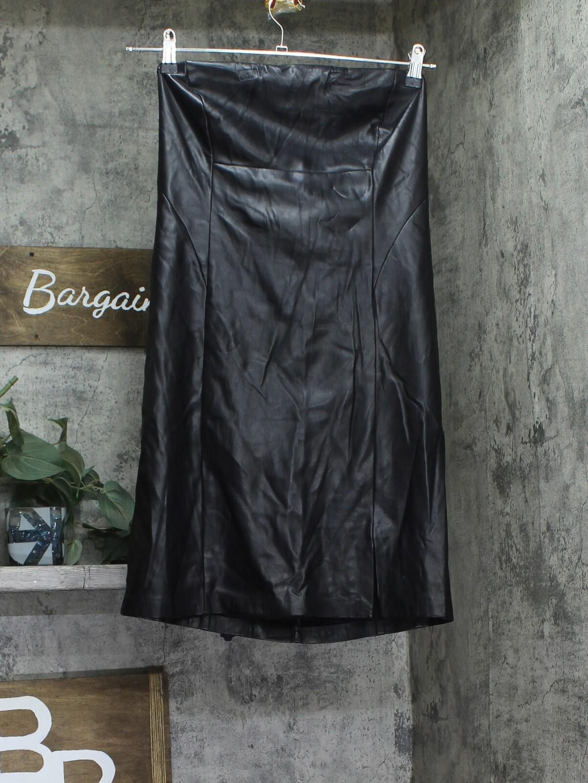 Guess Guess Faux Leather Tanya Strapless Mini Dress Jet Black 10 Size L / US 10 / IT 46 - 1 Thumbnail