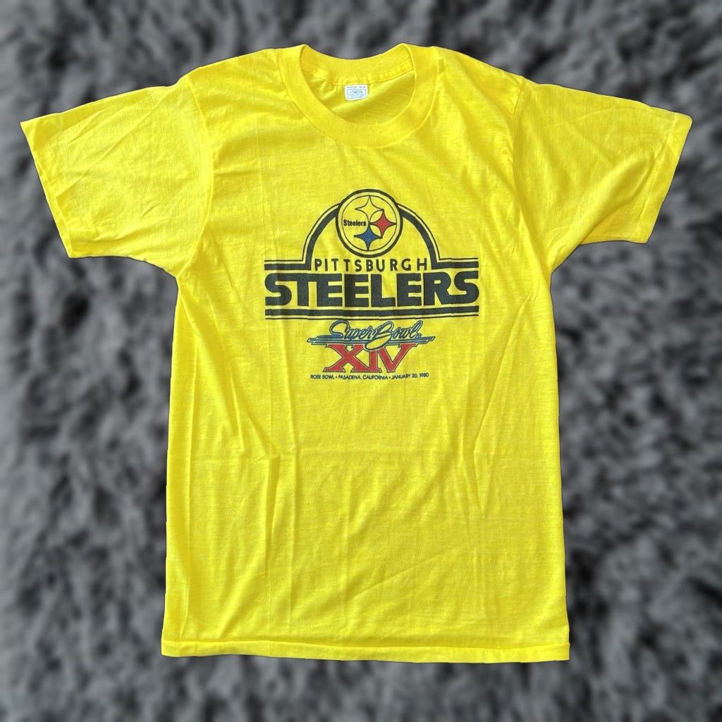 Vintage VINTAGE Pittsburgh Steelers Super Bowl XIV T Shirt Men’s Size Medium Yellow Size US M / EU 48-50 / 2 - 1 Thumbnail