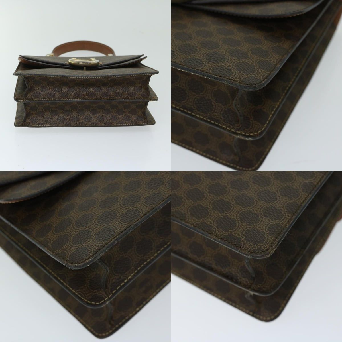 Celine CELINE Macadam Canvas Hand Bag Pvc Brown Size ONE SIZE - 10 Thumbnail