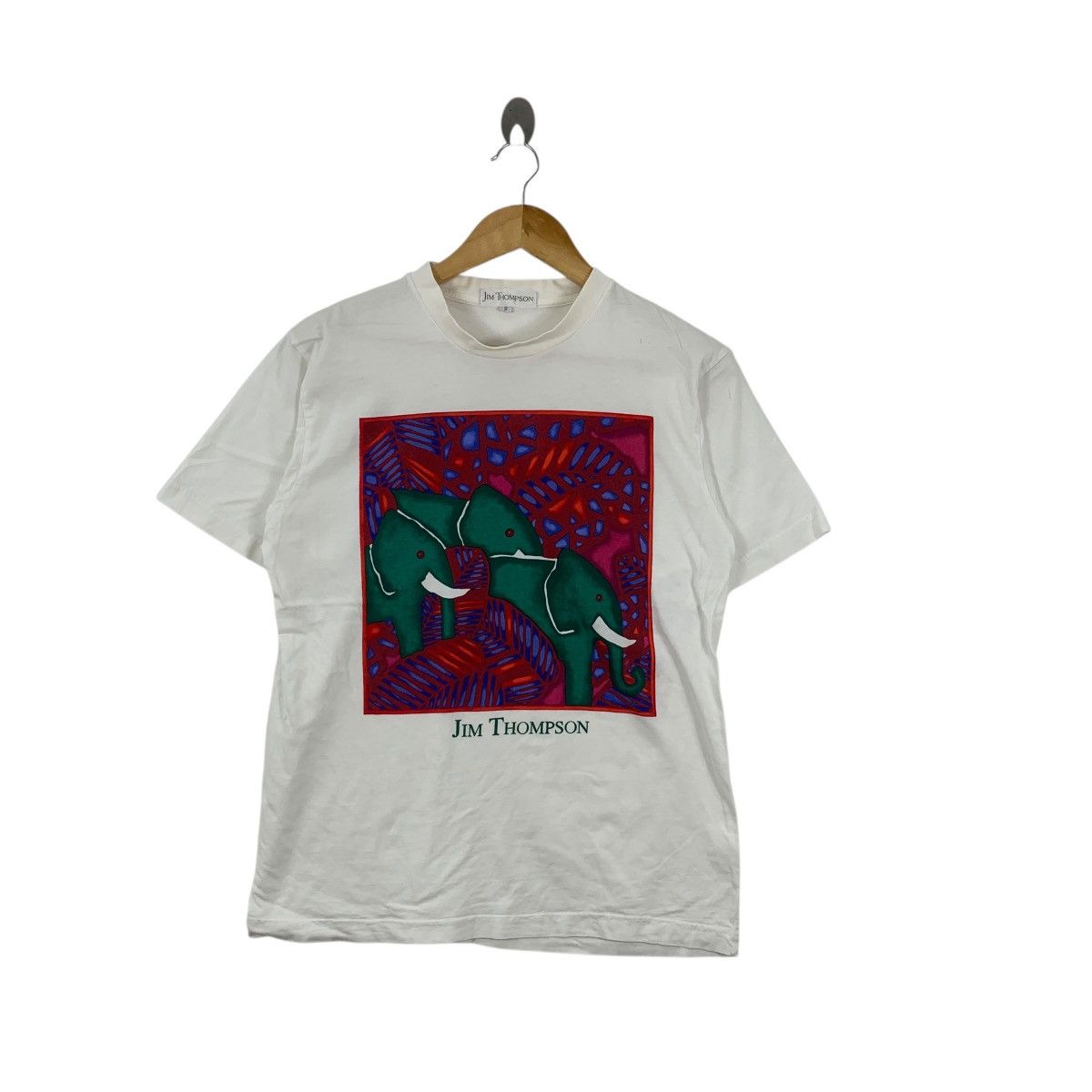 Jim Thompson Vintage JIM THOMPSON ARTWORK Elephant In The Wood Tee Shirt Size S / US 4 / IT 40 - 1 Thumbnail
