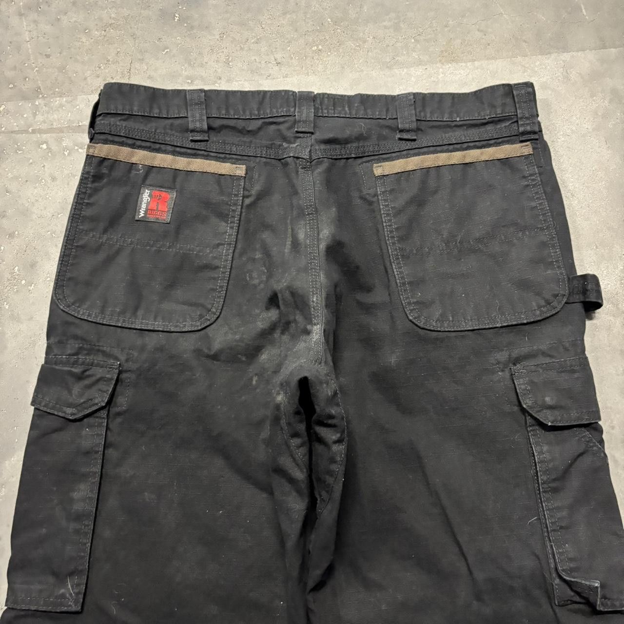 Japanese Brand × Vintage Crazy Vintage Y2K/2000s Baggy Black Streetwear Workwear Cargo Pants! Size US 36 / EU 52 - 7 Thumbnail