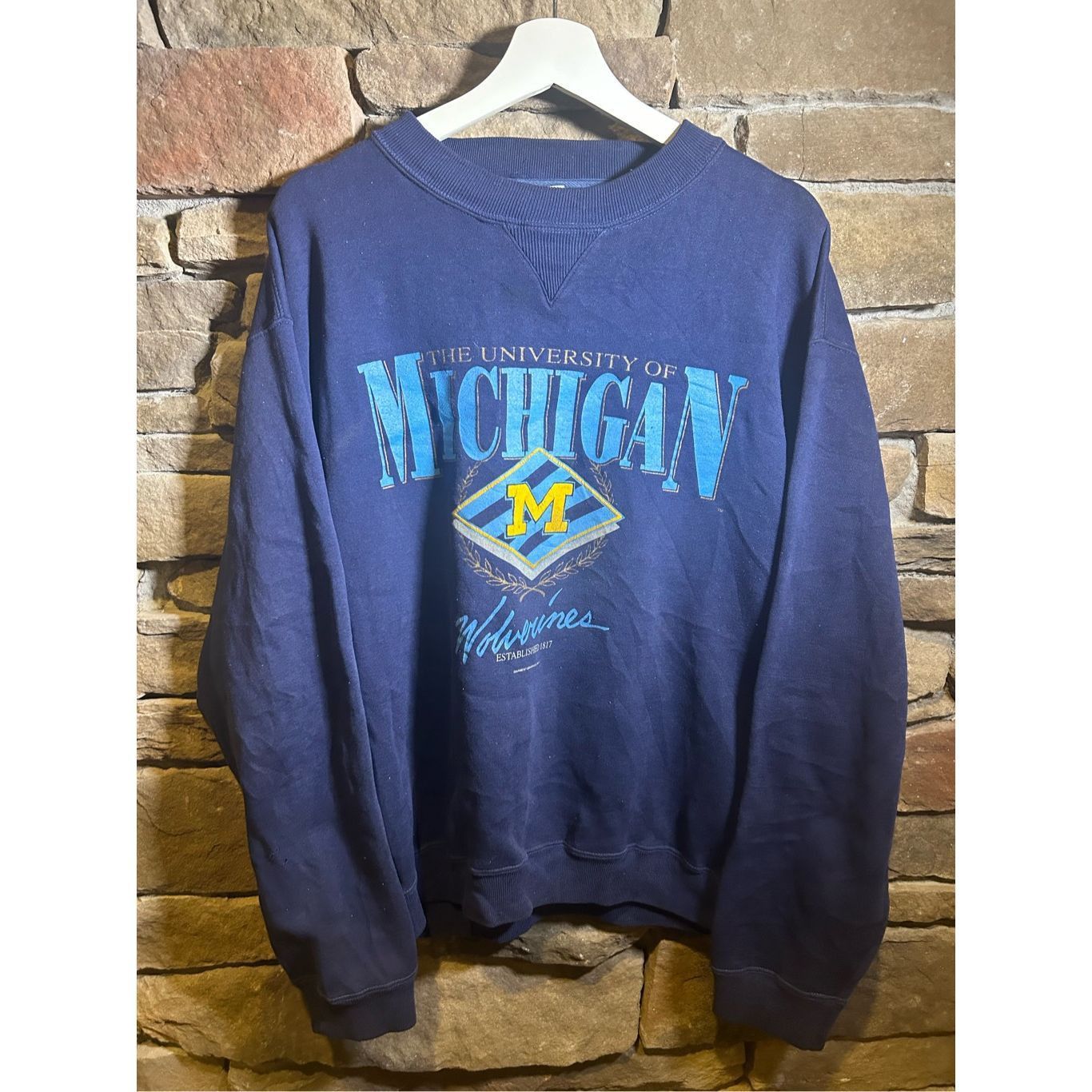 Vintage Vintage 1990s University of Michigan Wolverines sweatshirt crewneck fire Size US XL / EU 56 / 4 - 1 Thumbnail