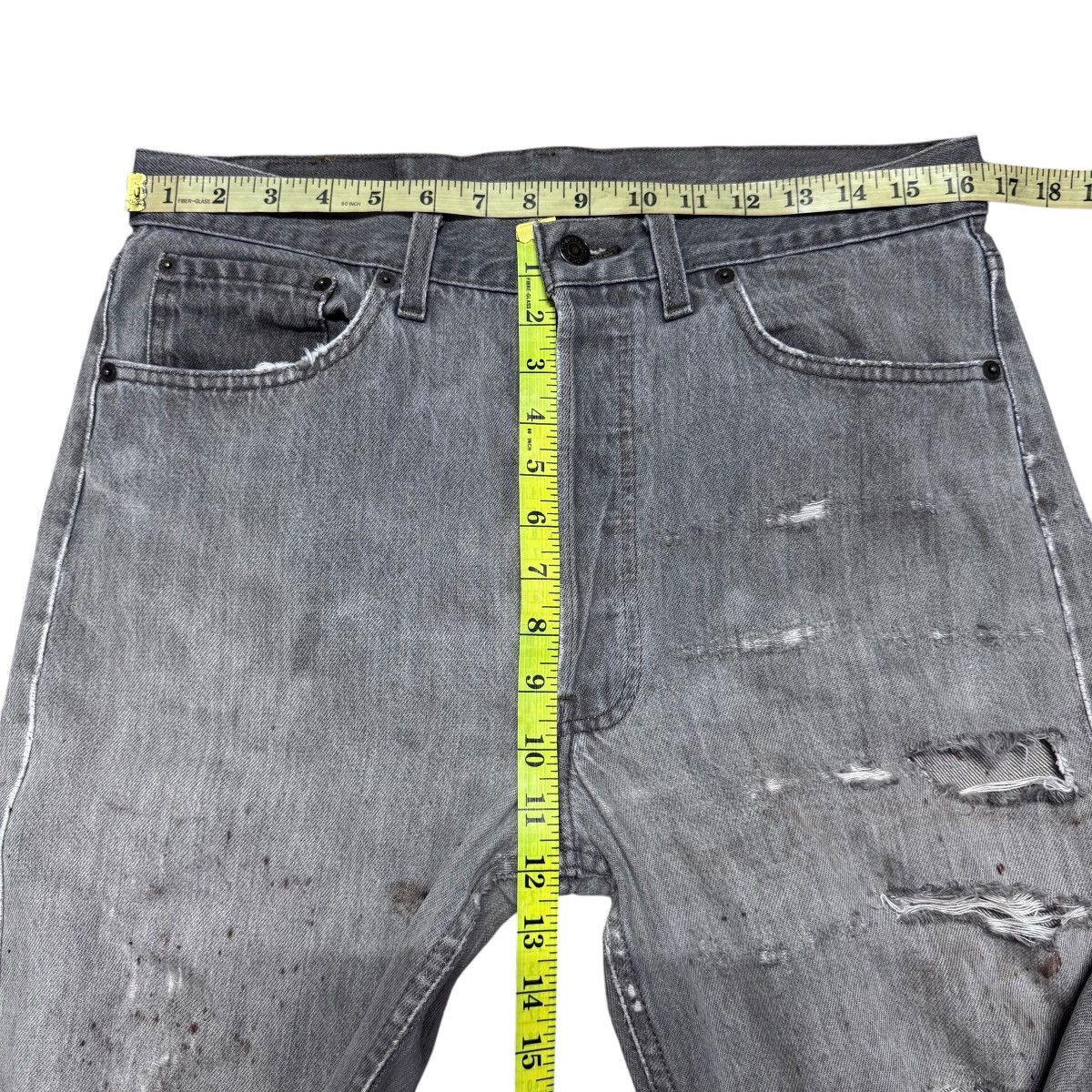 Levi's Vintage Levis 501 Rusty Thashed Jeans Faded Black Size US 33 - 19 Thumbnail
