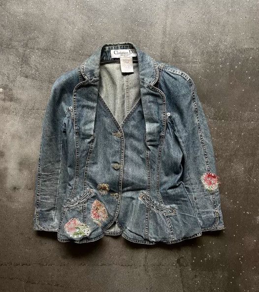 Christian Dior Monsieur Christian Dior 04SS Beaded Denim Blazer Size M / US 6-8 / IT 42-44 - 6 Thumbnail