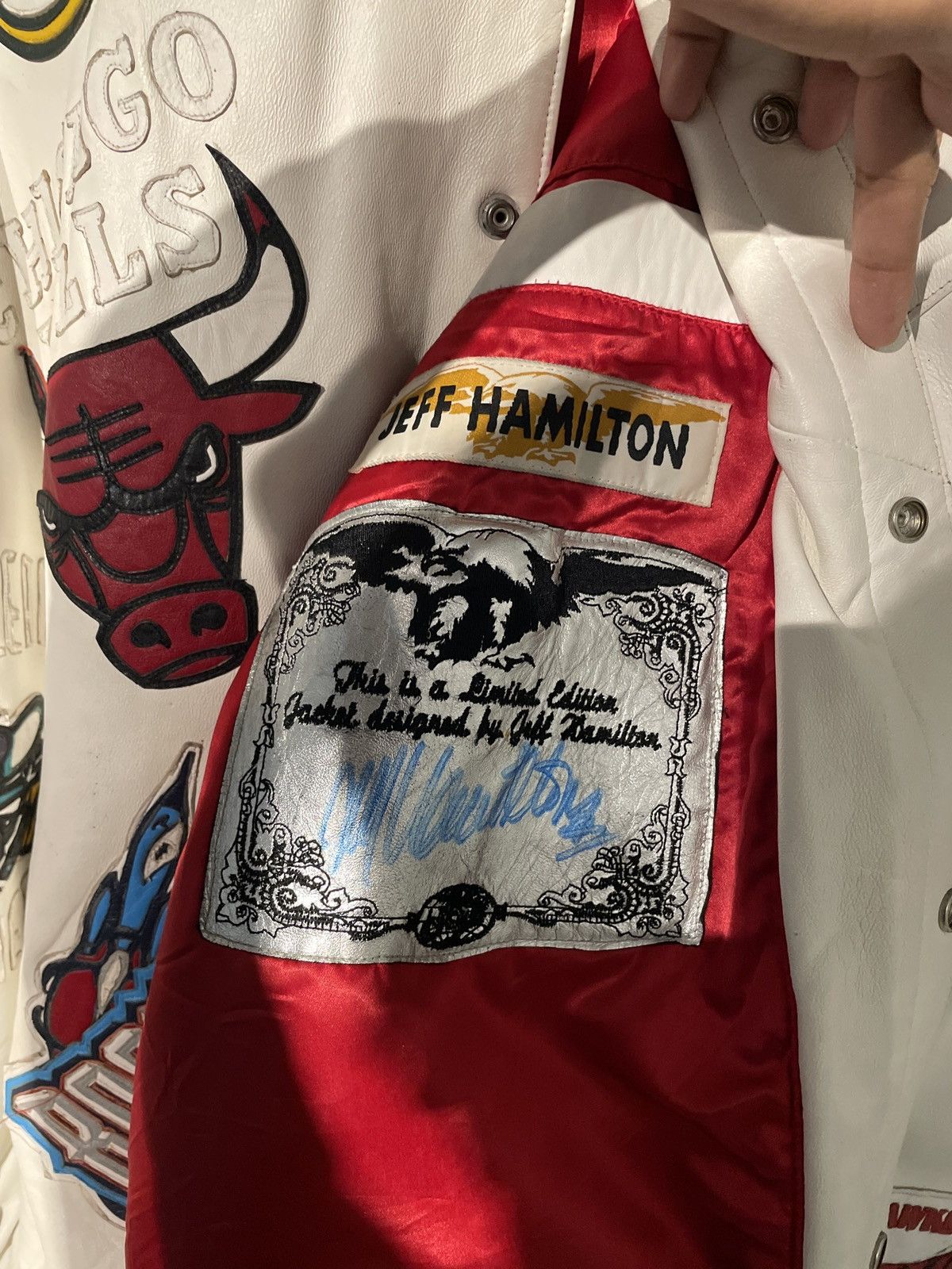 Jeff Hamilton Full team NBA leather jacket 80s Size US XXL / EU 58 / 5 - 3 Thumbnail