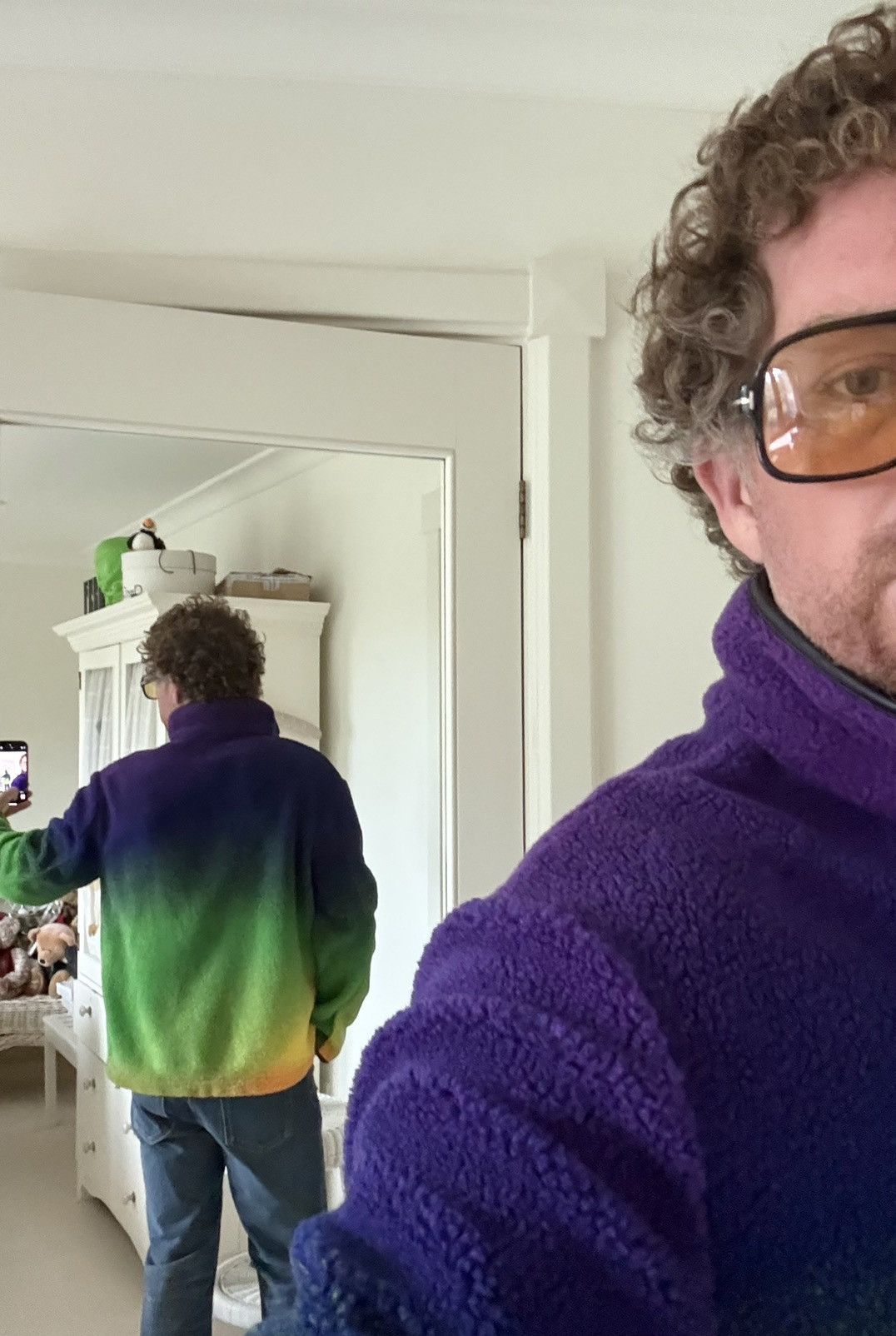Loewe $2.5k 🤑 Loewe gradient Rainbow fleece leather detail jacket Size US L / EU 52-54 / 3 - 5 Thumbnail