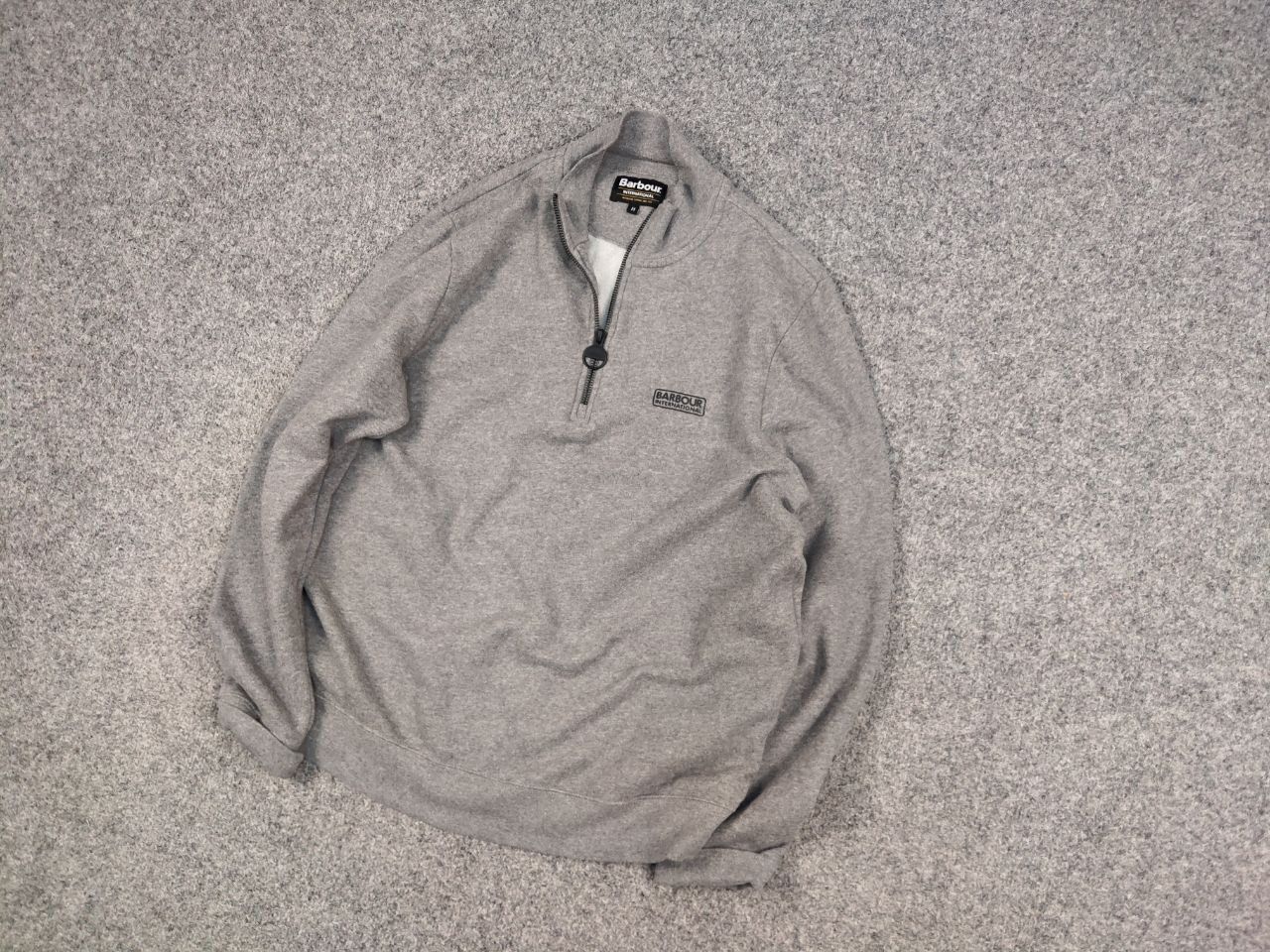 Barbour Barbour International Gray Logo Pullover 1/4 zip Sweatshirt Size US M / EU 48-50 / 2 - 3 Thumbnail