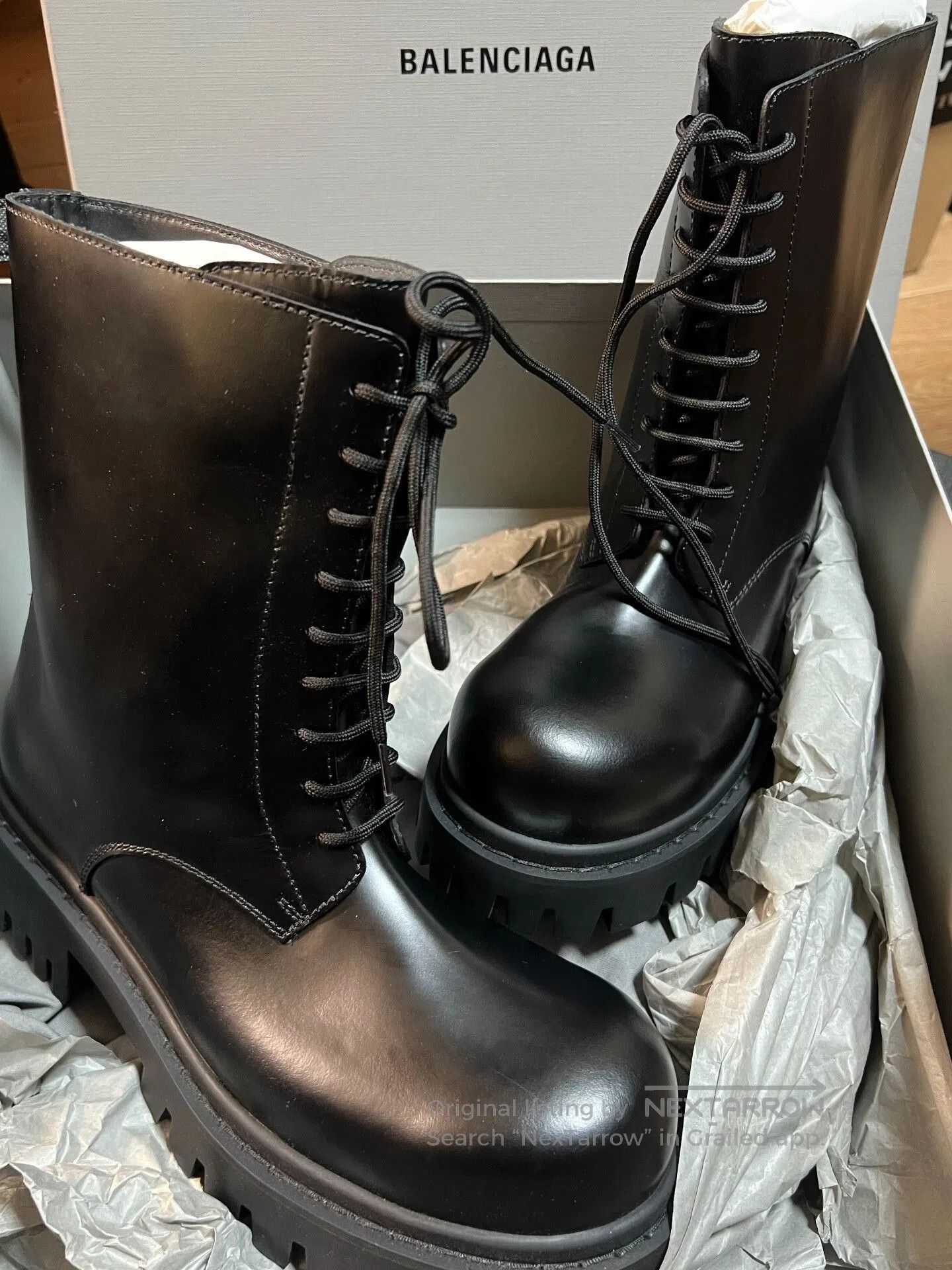 Balenciaga Balenciaga Men's Sergent Leather Lace. Size US 8 / EU 41 - 1 Thumbnail