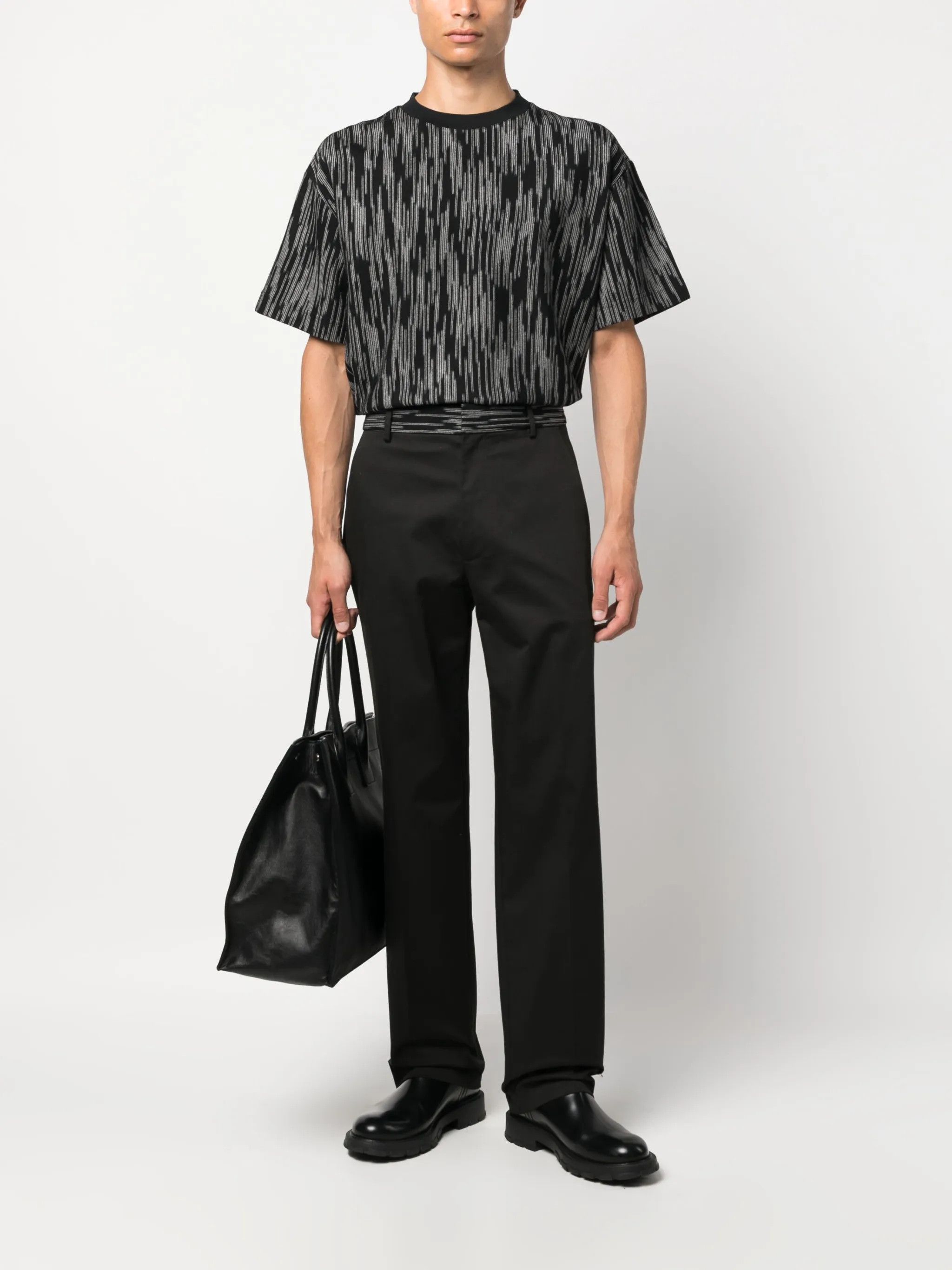 Missoni o1y0225 Crewneck T-Shirt in Black/White Size US M / EU 48-50 / 2 - 5 Thumbnail