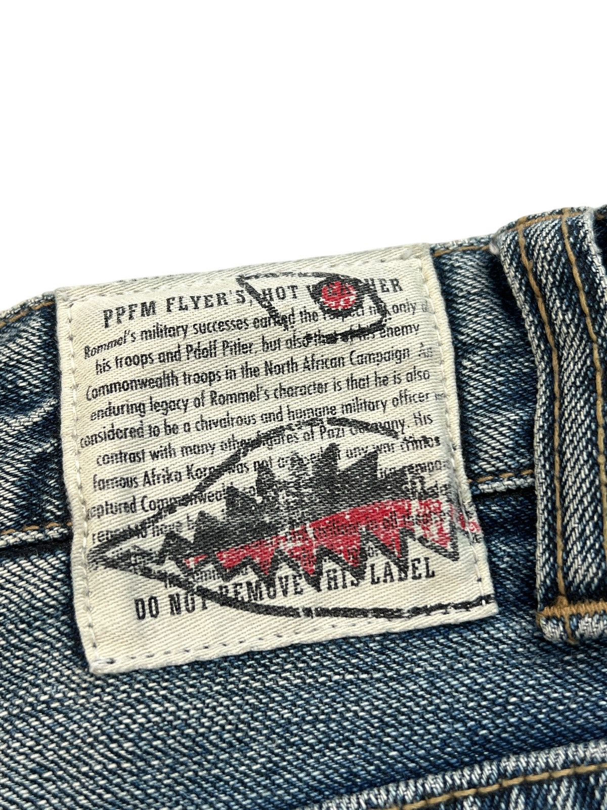 Japanese Brand × PPFM PPFM Shark Embroidery Distressed Jeans Size US 34 / EU 50 - 10 Thumbnail