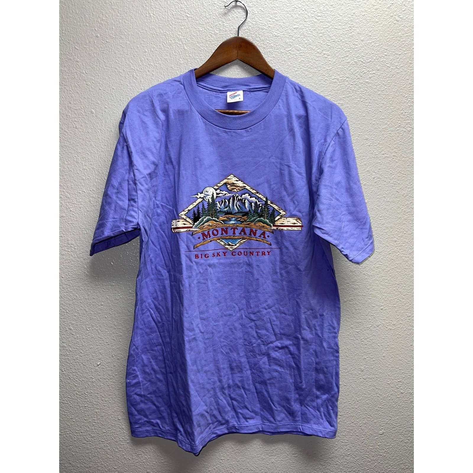 Jerzees Vintage Montana Shirt Big Sky Country Purple Mountain Tee L Size US L / EU 52-54 / 3 - 1 Thumbnail