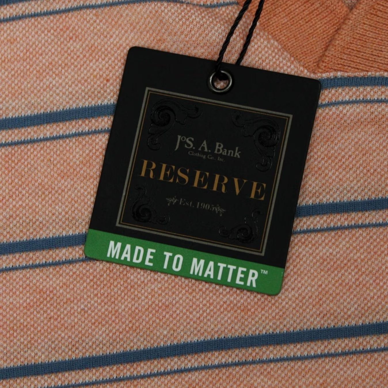 Jos. A. Bank Jos. A. Bank Polo Shirt NWT Men XL Orange/Gray Striped 100% Cotton Pullover Short Sleeve Button Logo Casual, Driving, Golf, Walking Mens Size US XL / EU 56 / 4 - 5 Thumbnail