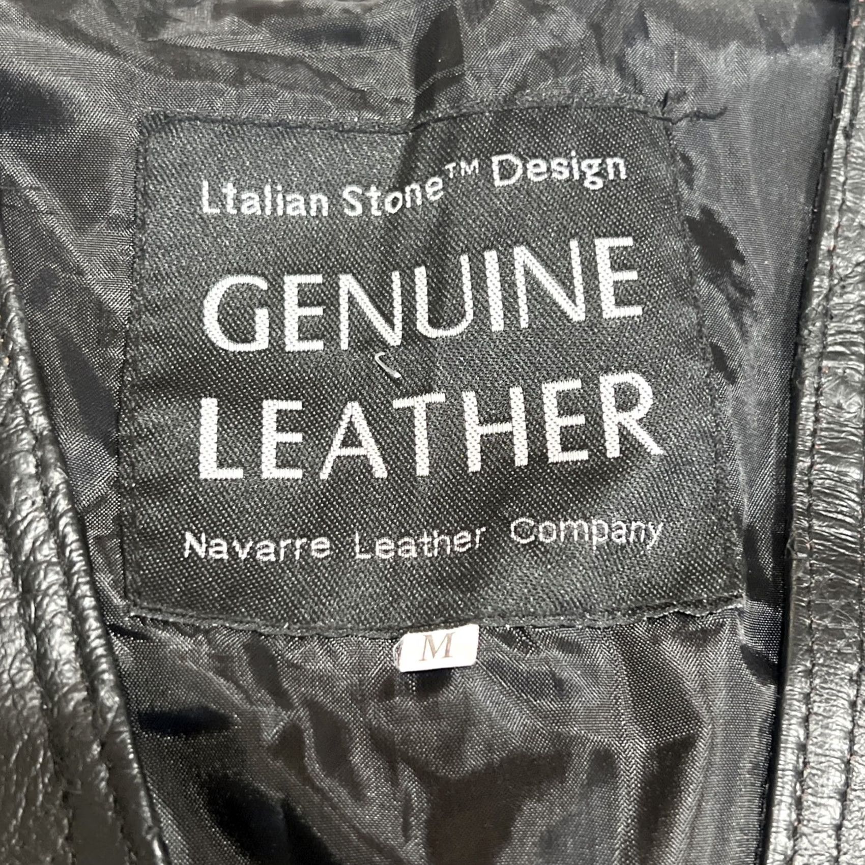 Vintage VINTAGE Navarre Genuine Leather Vest Black Men Medium Italian Stone Design Biker Size US M / EU 48-50 / 2 - 4 Thumbnail