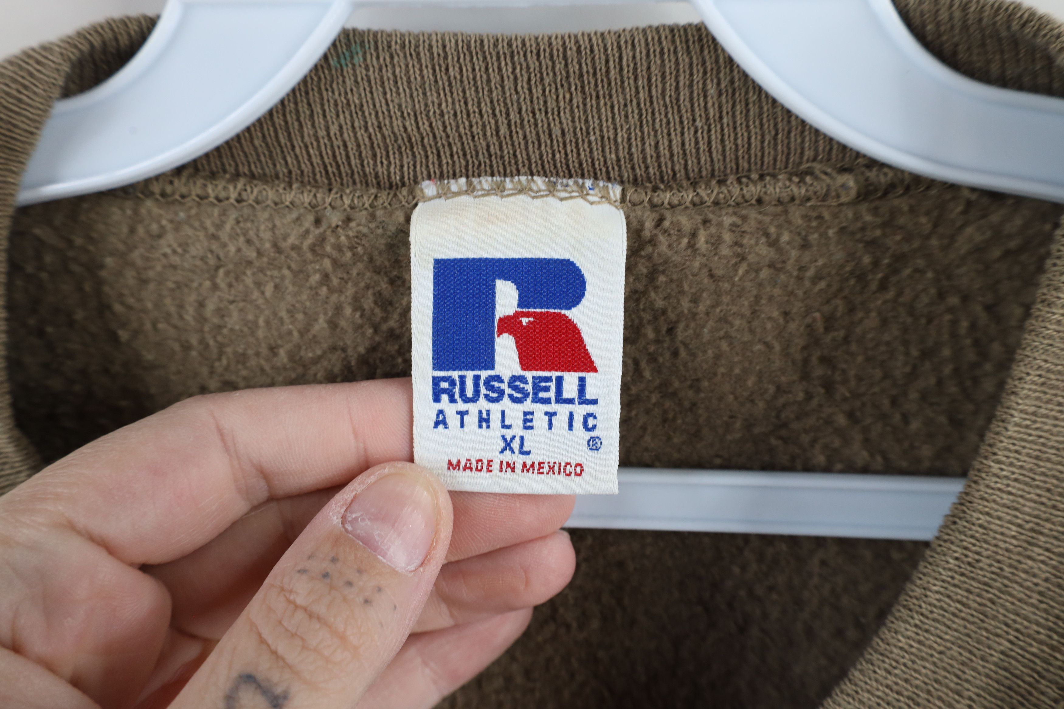 Russell Athletic × Vintage Vintage 90s Russell Athletic Blank Crewneck Sweatshirt Brown Size US XL / EU 56 / 4 - 9 Thumbnail