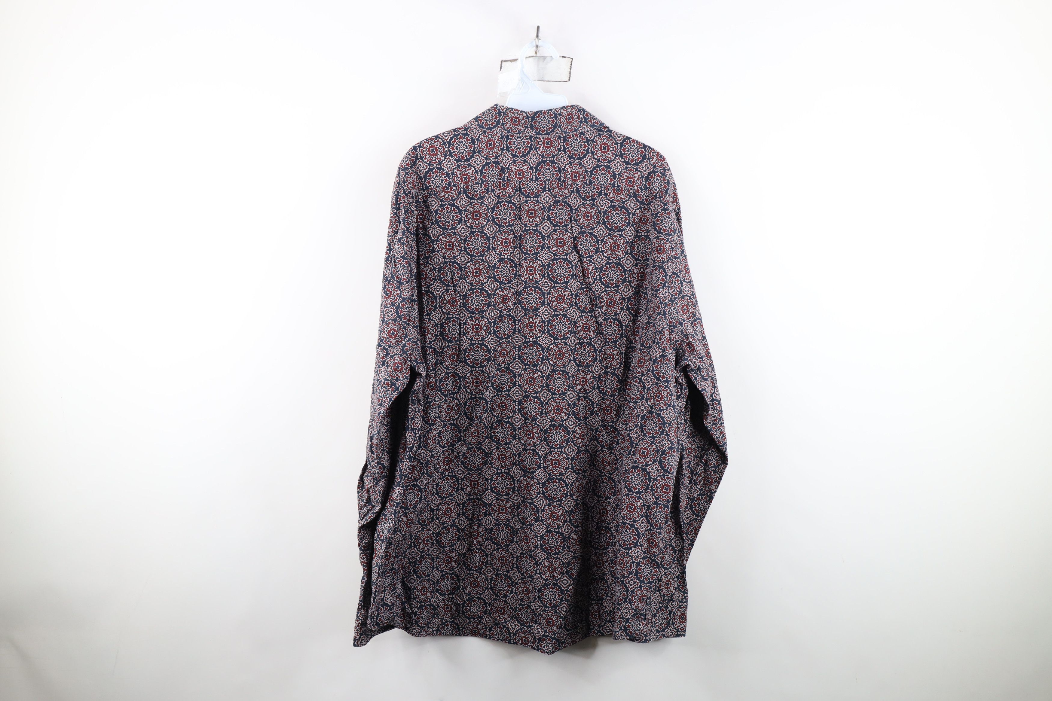 Express Express Slim Geometric Tapestry Collared Button Shirt Cotton Size US XXL / EU 58 / 5 - 9 Thumbnail