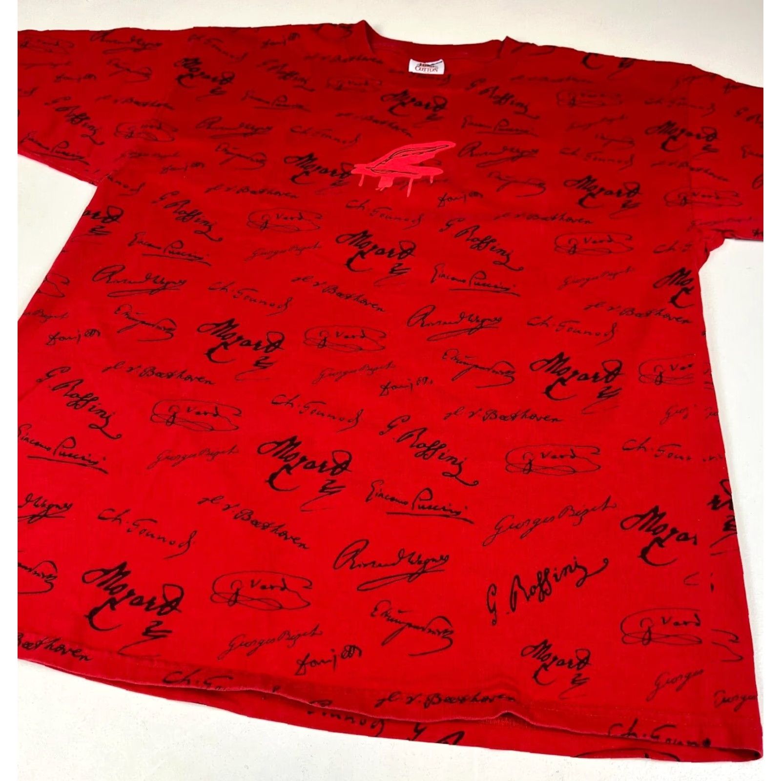 Jerzees VINTAGE JERZEES Unisex Adults Famous Classical Music Composers T-Shirt Allover Print Sz L Red Size US L / EU 52-54 / 3 - 3 Thumbnail