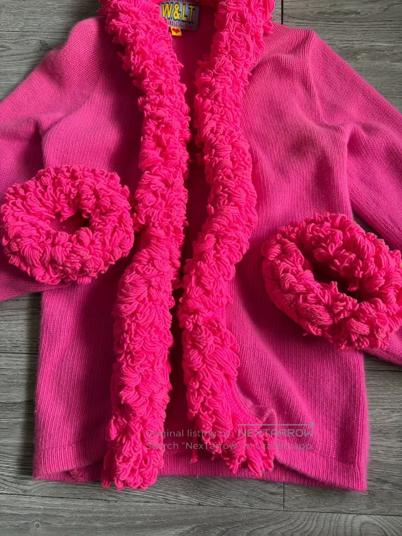 Walter Van Beirendonck Walter Van Beirendonck Pink circle knitted sweater jacket Size US XS / EU 42 / 0 - 4 Thumbnail