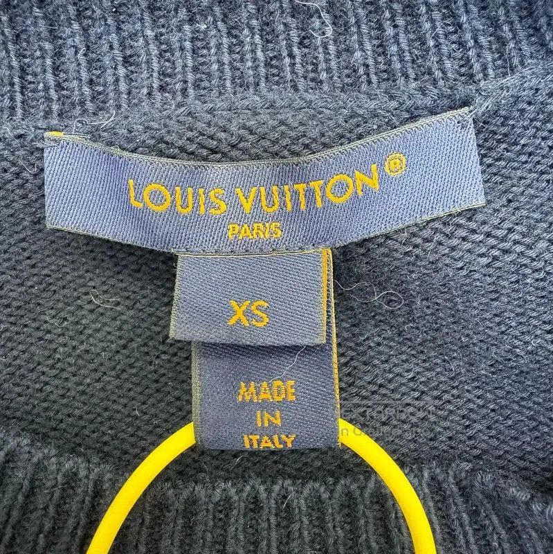 Louis Vuitton Louis Vuitton Black Knit Sweater with Logo . Size XS / US 0-2 / IT 36-38 - 7 Thumbnail